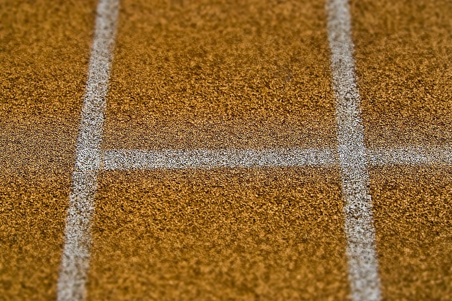 tenis, lapangan tenis, olahraga, garis batas, garis, kuning, lapangan tanah liat, pasir, ruang, penahanan