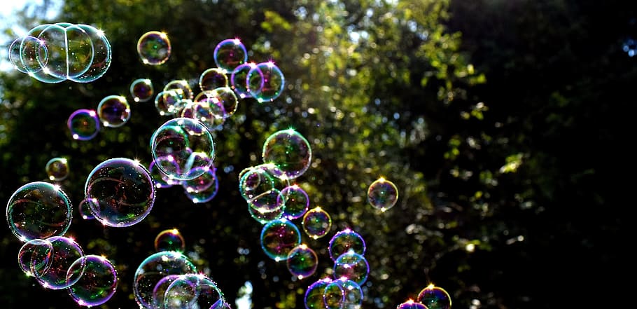 selective, focus photography, bubbles, soap bubbles, colorful, fly, make soap bubbles, mirroring, soapy water, balls