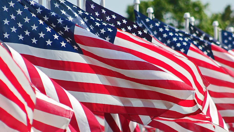 Amerika, Bendera, Bendera Amerika, Simbol, garis, patriotisme, patriotik, dom, bendera amerika melambai, bergaris
