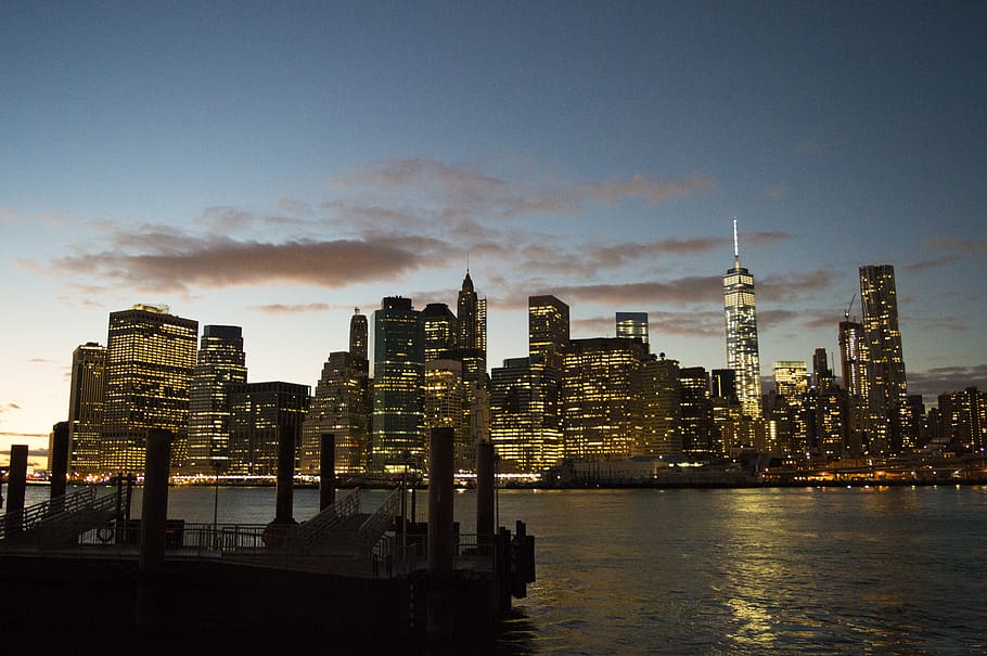 Manhattan, pusat kota, nyc, New york, kaki langit, Amerika, Arsitektur, Amerika Serikat, kota, Perkotaan