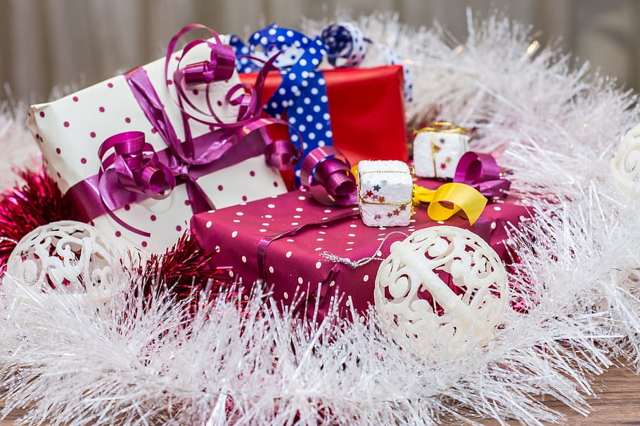 regalos de navidad, feliz año nuevo 2018, navidad, 2018, vacaciones, feliz, presente, celebración, regalo, invierno