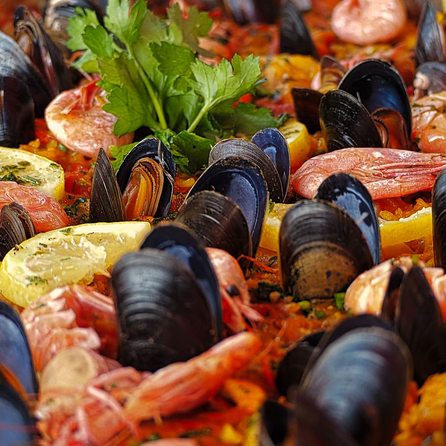 kerang, makanan laut, krustasea, makanan, pasar, lobster, udang karang, makanan dan minuman, kesegaran, makan sehat