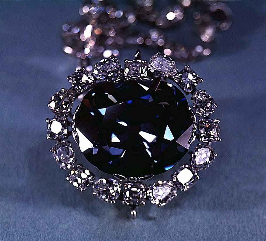 Hope diamond, colored diamond, diamond, gem, gemstone, public domain, treasure, jewelry, luxury, fashion