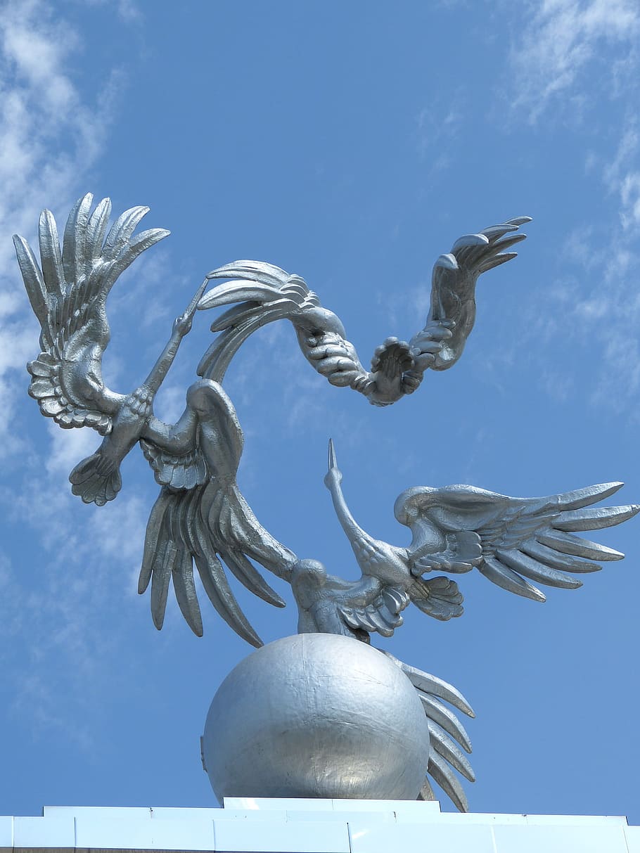 Tashkent, Praça da independência, Monumento, cegonhas, uzbequistão, estátua, escultura, ninguém, nuvem - céu, dia