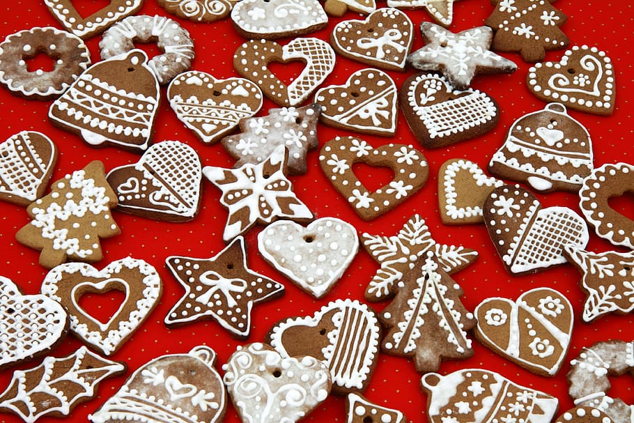 cookie lot, christmas, decoration, gingerbread, homemade, food, sweet, yummy, shapes, cakes