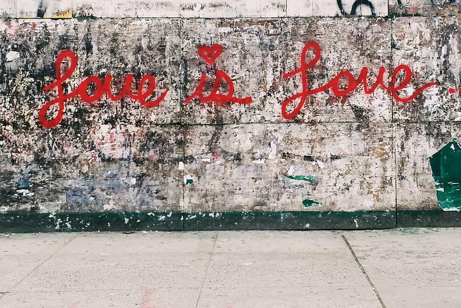 love, vandal, graffiti, wall, street, art, red, text, communication, western script