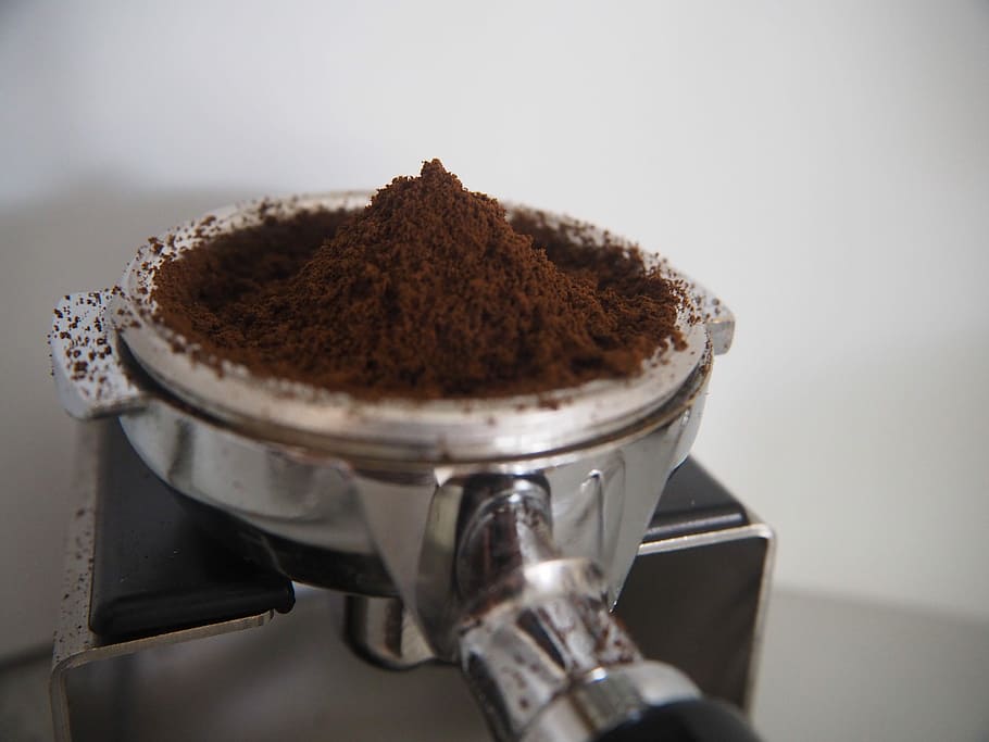 Portafilter, Coffee, Ground, ground coffee, espresso, datailaufnahme, coffee ground, food and drink, indoors, close-up