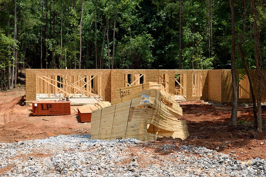 home construction, frame, wood, home, construction, house, new, architecture, site, build