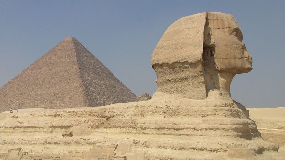 egypt, giza, sphinx, pyramid, desert, travel, archeology, ancient, the past, history