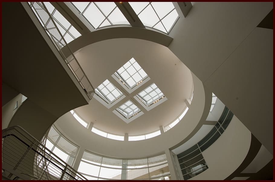 getty, rotunda, museum, gallery, architecture, art, building, hall, perspective, culture
