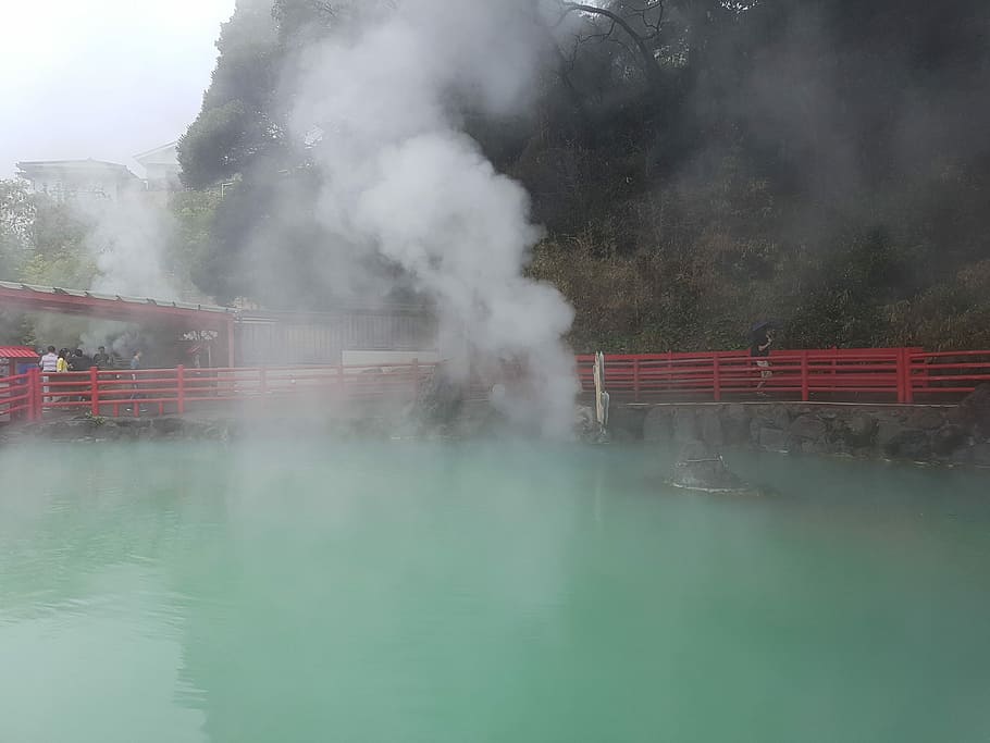 Japan, Fukuoka, Beppu, Hell, Hot Springs, hell hot springs, steam, smoke - physical structure, water, day