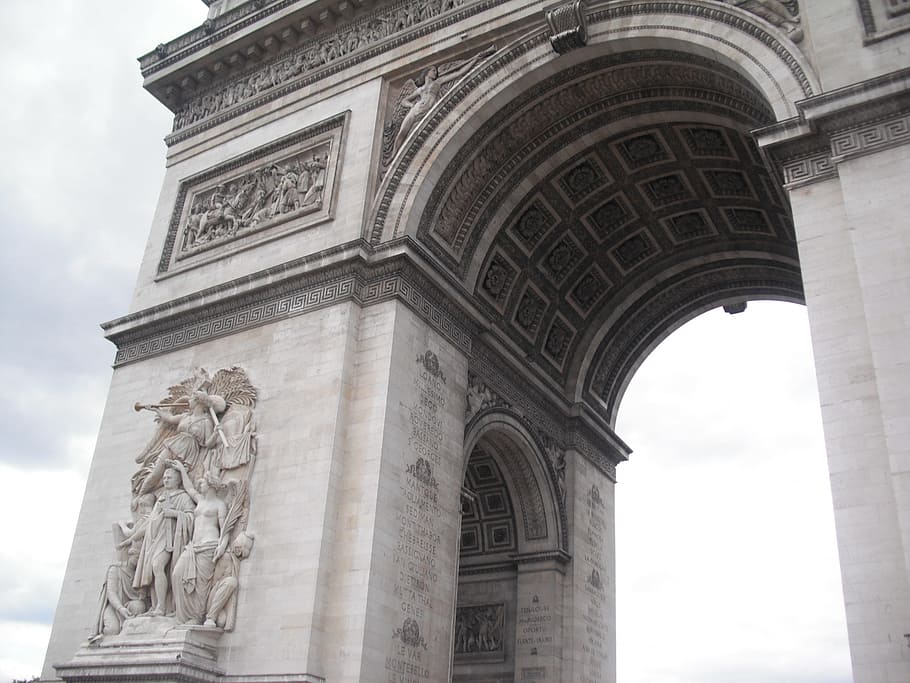 arc de triomphe, paris, france, arc, triomphe, europe, parisian, french, european, landmark