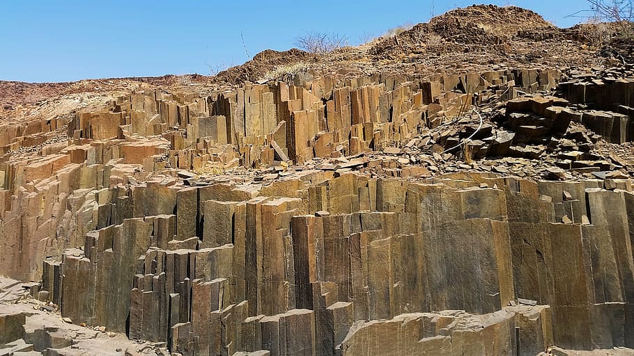 茶色の岩の形成, アフリカ, ナミビア, ハイス, 自然, カルグ, 石, 岩, 地面, オルガンの笛