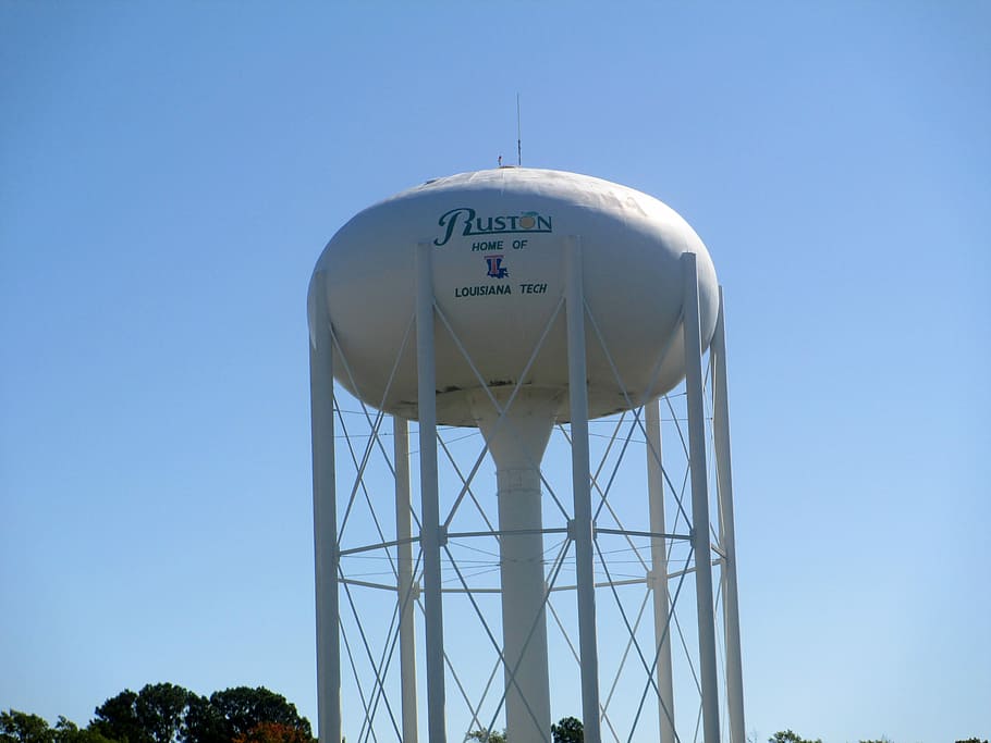 ruston water tower, Ruston, Water Tower, Louisiana, photos, public domain, tower, water Tower - Storage Tank, sky, blue