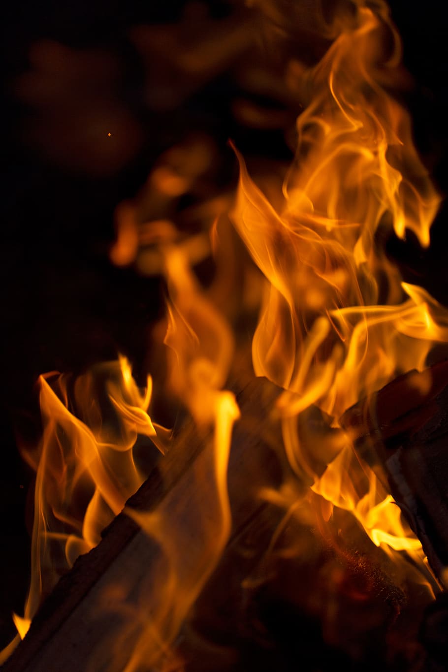 fire, wood, nature, hot, orange, yellow, night, outdoors, warmth, camping