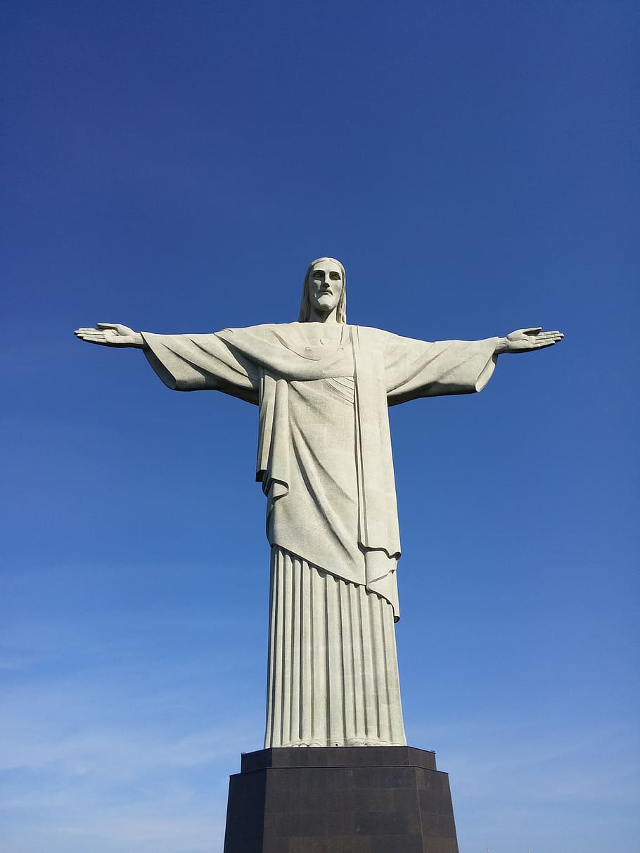 brazil, rio de janeiro, statue, corcovado, jesus, christ, sky, landmark, religion, christianity