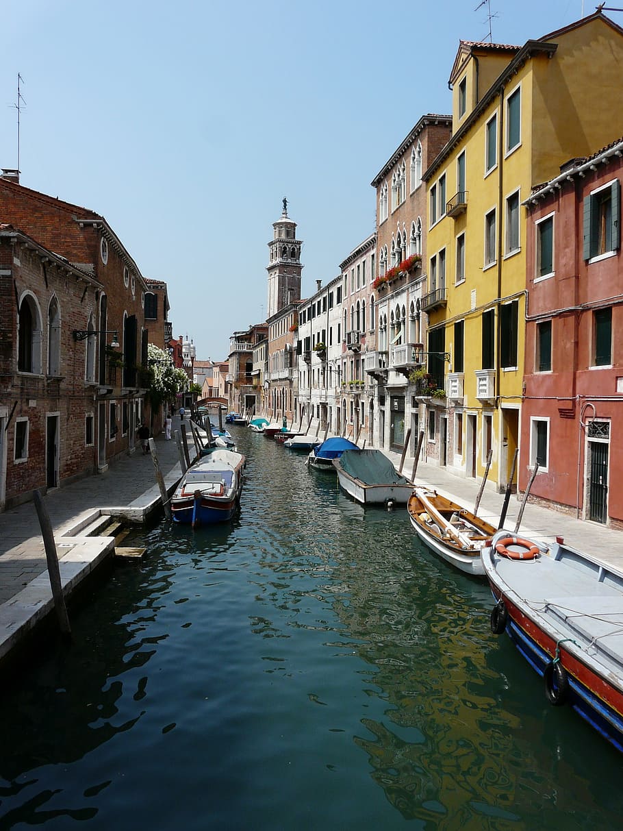 Venesia, Italia, Kanal, Perjalanan, Perahu, Eropa, air, tujuan, romantis, terkenal