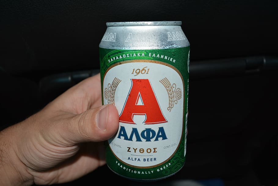 beer, greece, hand, editorial, drink, beer - Alcohol, human hand, refreshment, human body part, communication