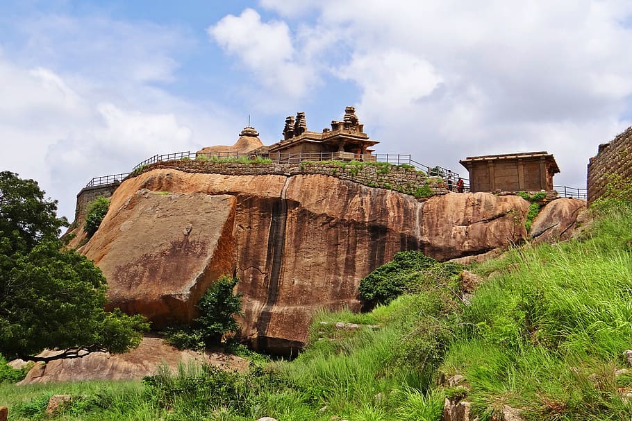 Fort, Chitradurga, Karnataka, India, viajes, antiguo, ruinas, arquitectura, piedra, templo