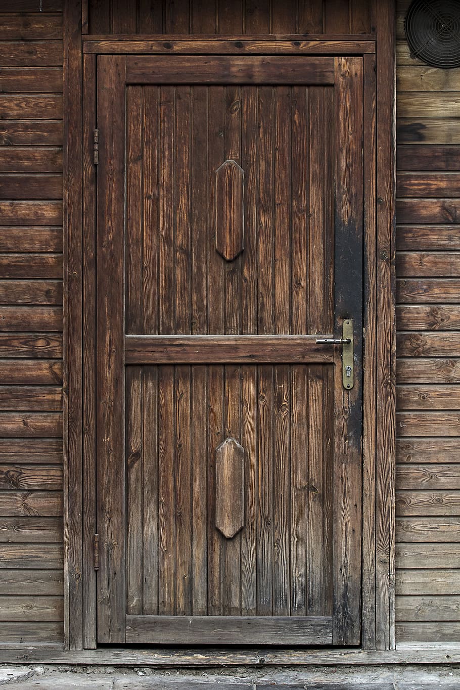 閉じた, 木製, ドア, テクスチャ, 木材, 古い, 茶色, 古いドア, 茶色のドア, 場所