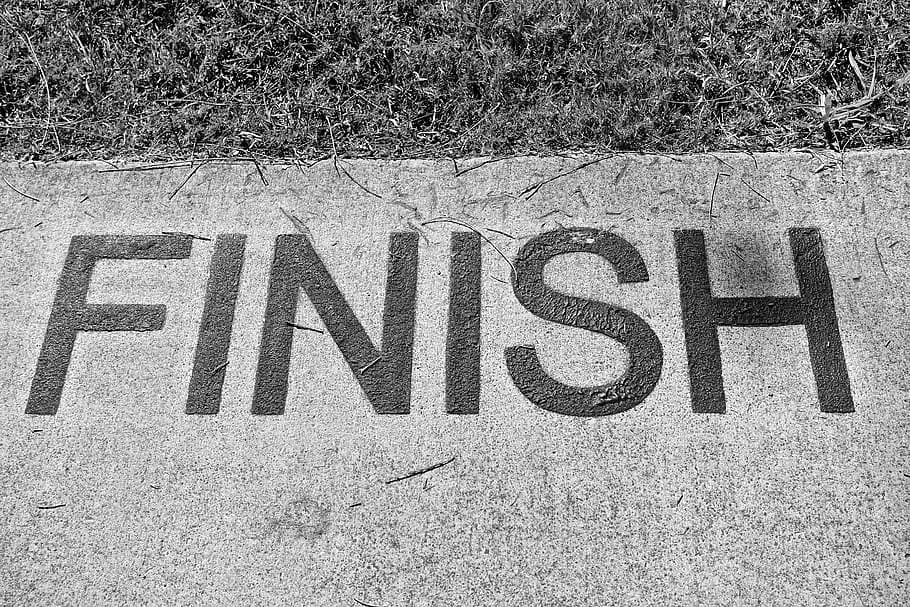 finish text, finish, end, completed, completion, finishing, stop, sign, street, text