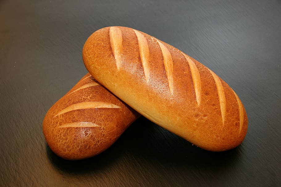 dua roti oval, roti napoli, roti, makanan, makan, spesialisasi, kerajinan, tukang roti, rasa, baru dipanggang