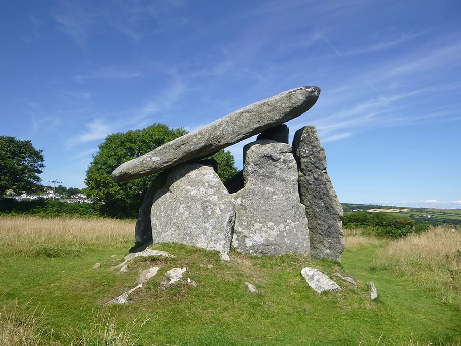 Inglaterra, Antiga, Pedra, mégalithe, pedra antiga, monumento megalítico, reino unido, pré-história, grama, pierre