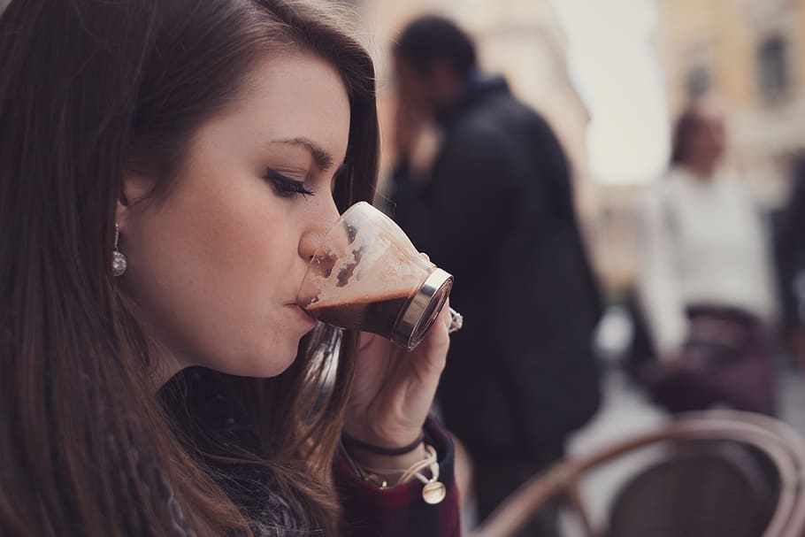 woman drinking coffee, cafe, Woman, drinking, coffee, food/Drink, women, people, adult, caucasian Ethnicity