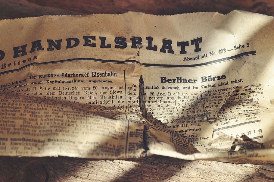 handelsblatt berliner borse, jornal, jornal diário, handelsblatt, fonte, script antigo, informações, velho, antiguidade, fechar