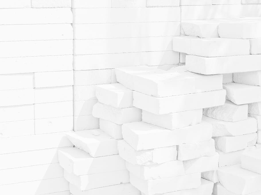 pile, white, bricks, wall, abstract, brick, background, pure, subtle, white color