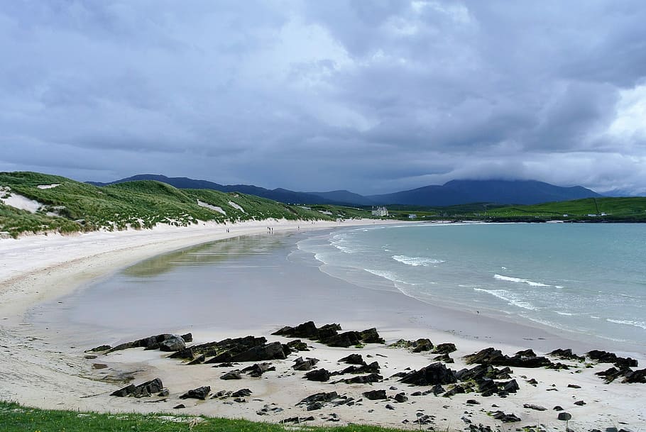 Beach, Scotland, Durness, North, Sea, north, sea, sand, coast, coastline, clouds