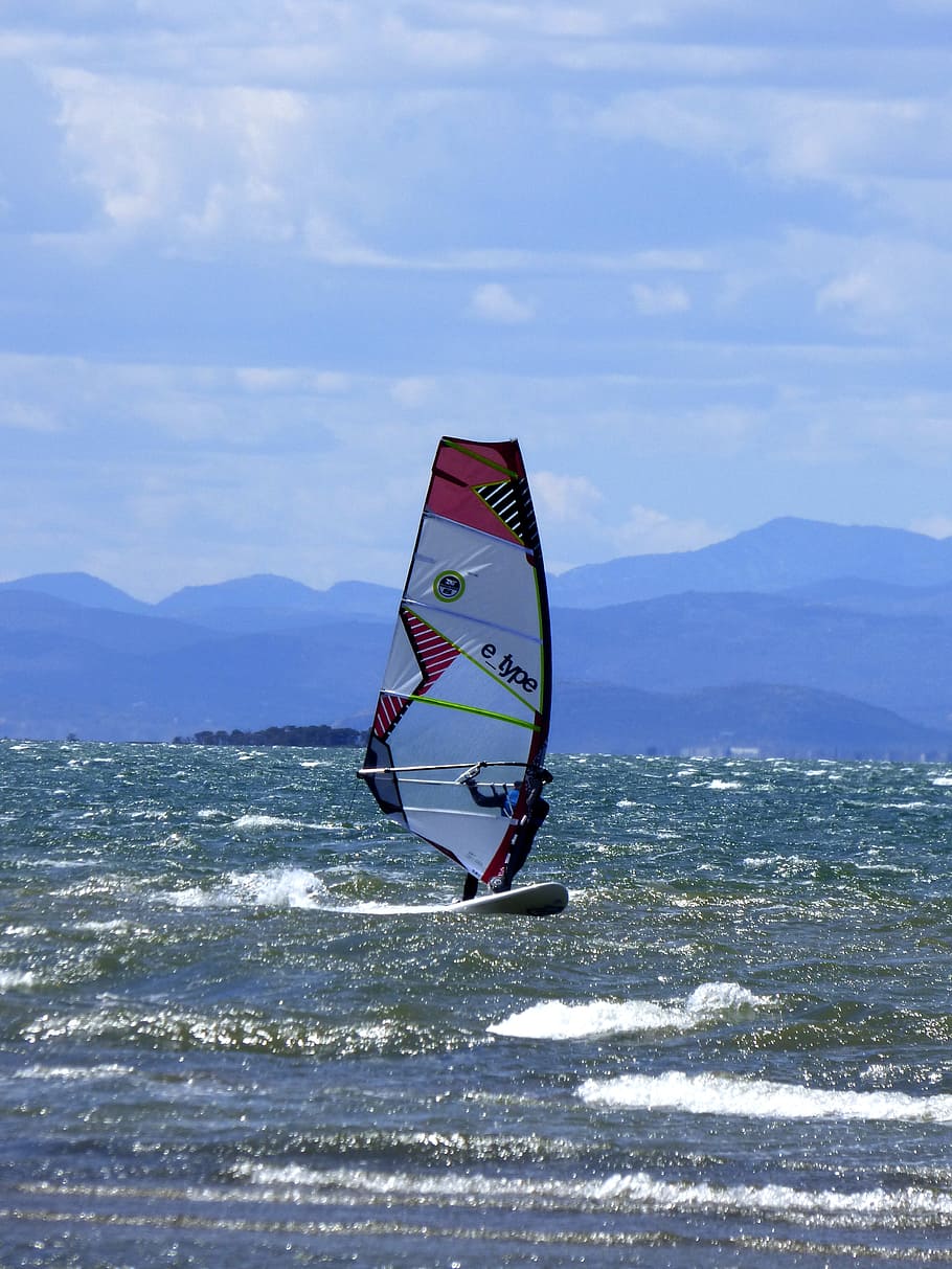Windsurfing, Water, Sports, Sea, Wind, water sports, beach, ebro delta, sailing, sport