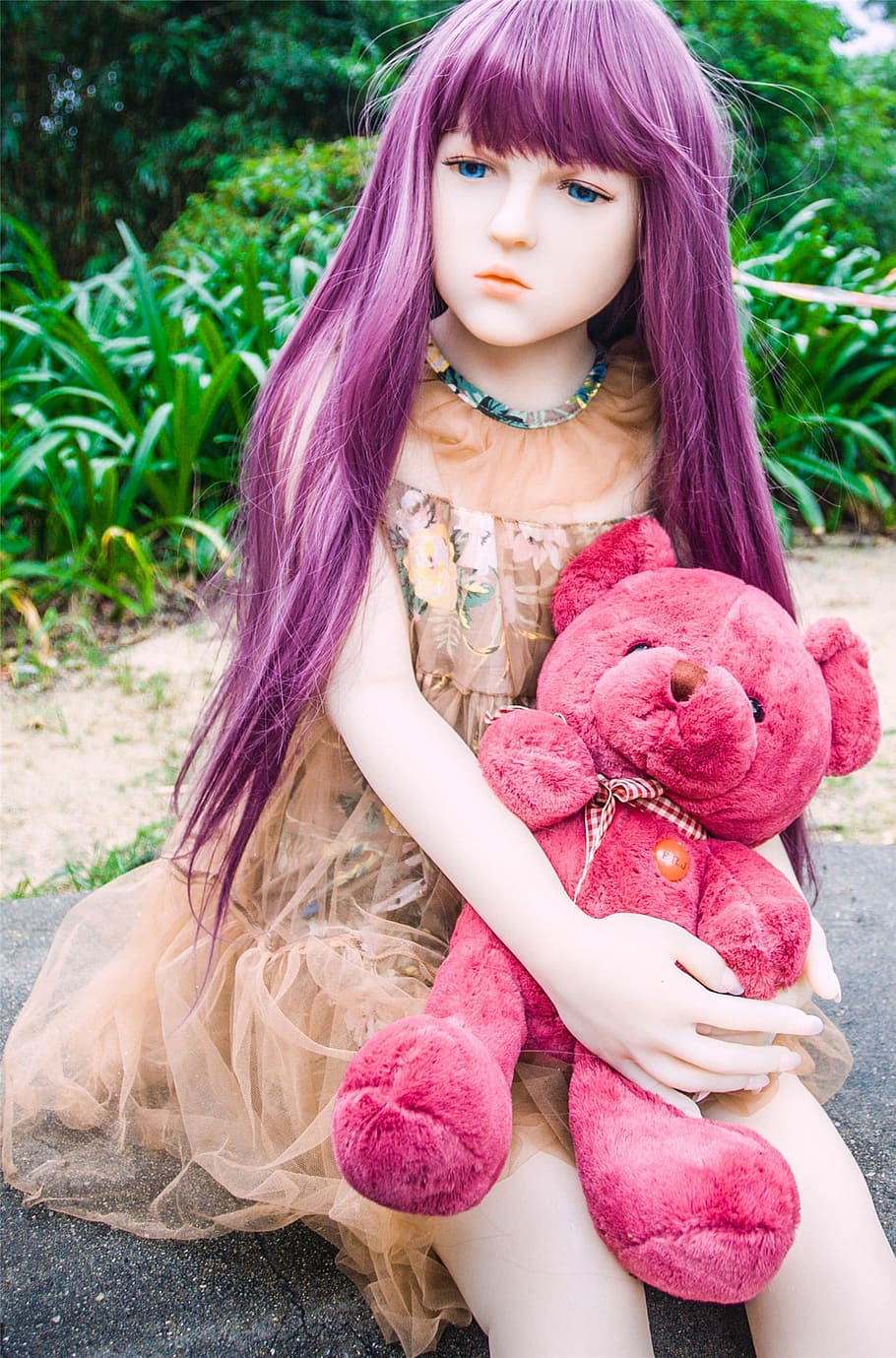doll, looks real, toy, silicone, teddy bear, pink, rubber, realistic, long hair, girl