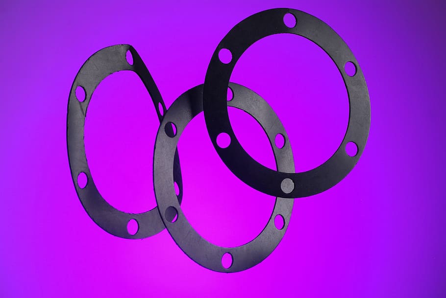 gasket, munsch, rubber, pink color, colored background, purple, studio shot, pink background, indoors, single object