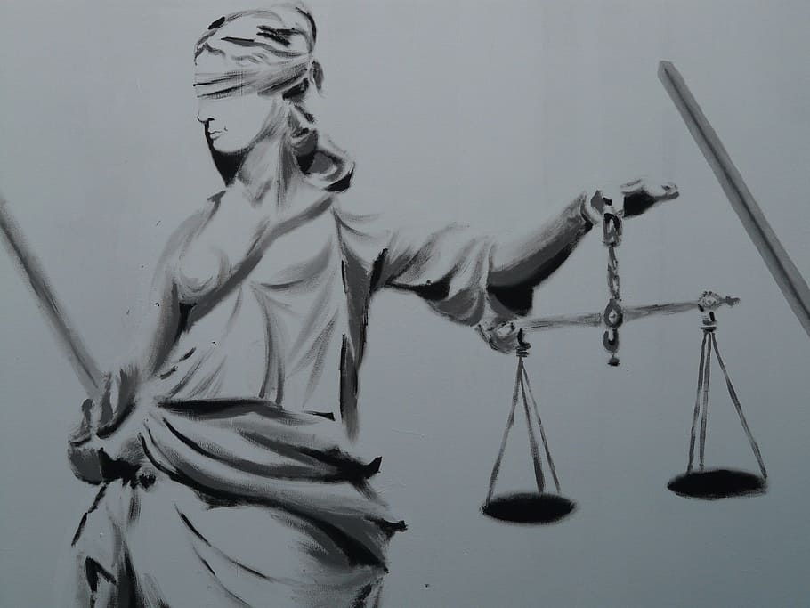 woman, holding, vintage, balance scale sketch, balance scale, sketch, justice, judgmental justitia, justitia, horizontal