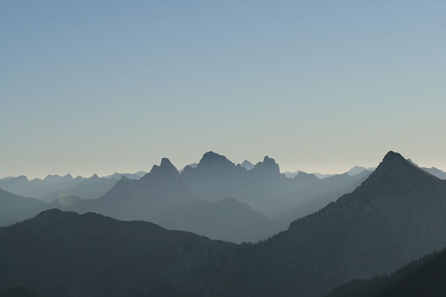 alpine, mountain summit, pano, panorama, morgenstimmung, mountain, nature, fog, scenics, mountain range