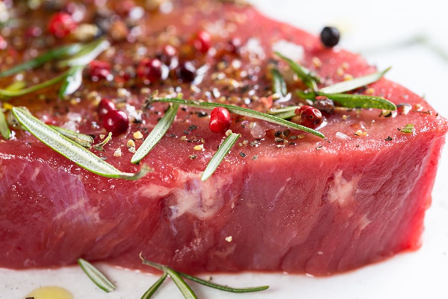 sliced raw steak, meat, beef, raw, marinated, steak, fresh, meal, barbecue, uncooked