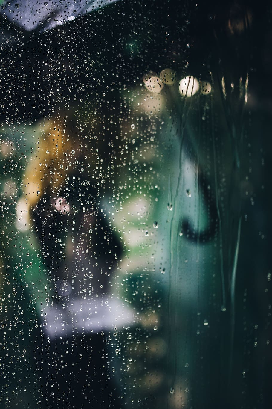 abstrak, hujan, latar belakang, kaca, jendela, basah, tetesan hujan, tetes, tetesan air, aqua