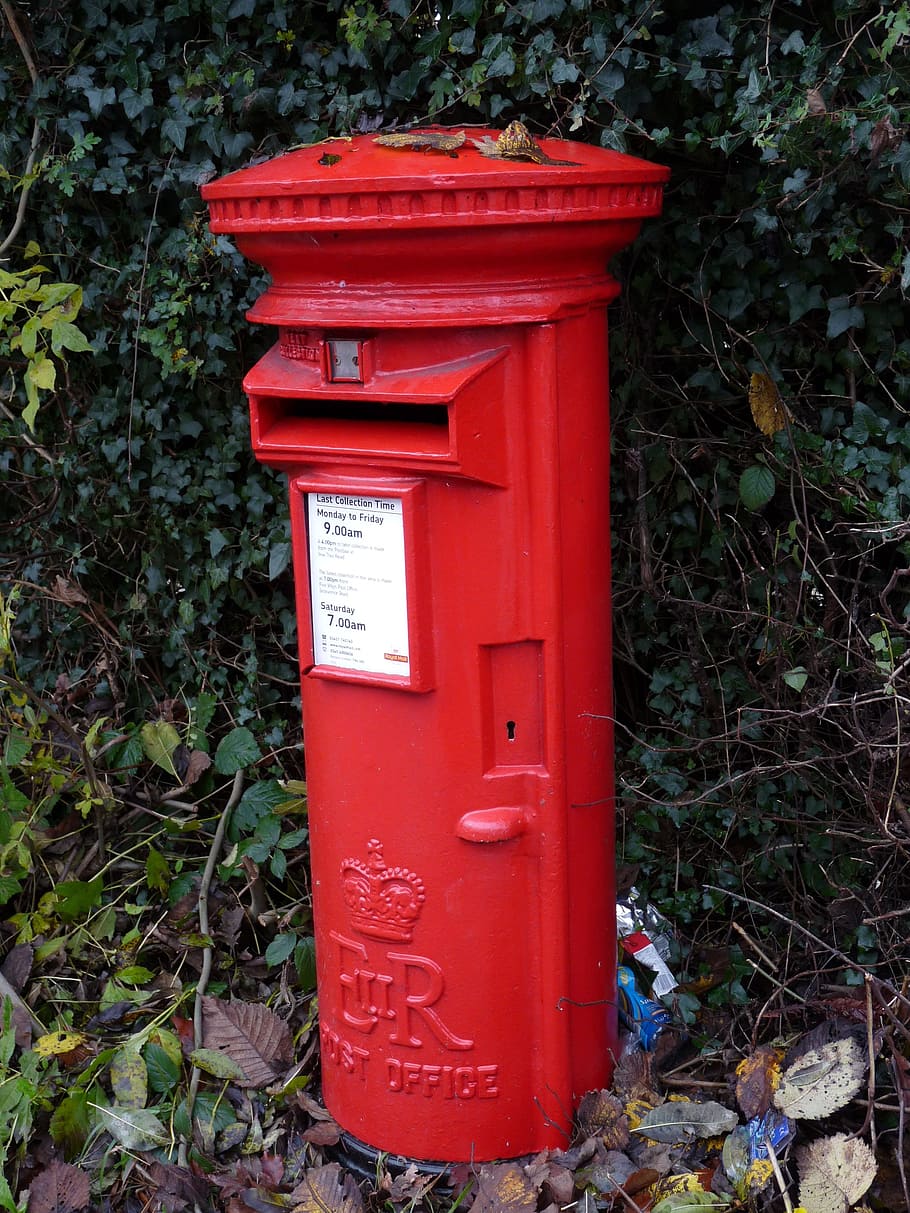 post box red, english, red, post, box, mail, british, letterbox, england, postbox