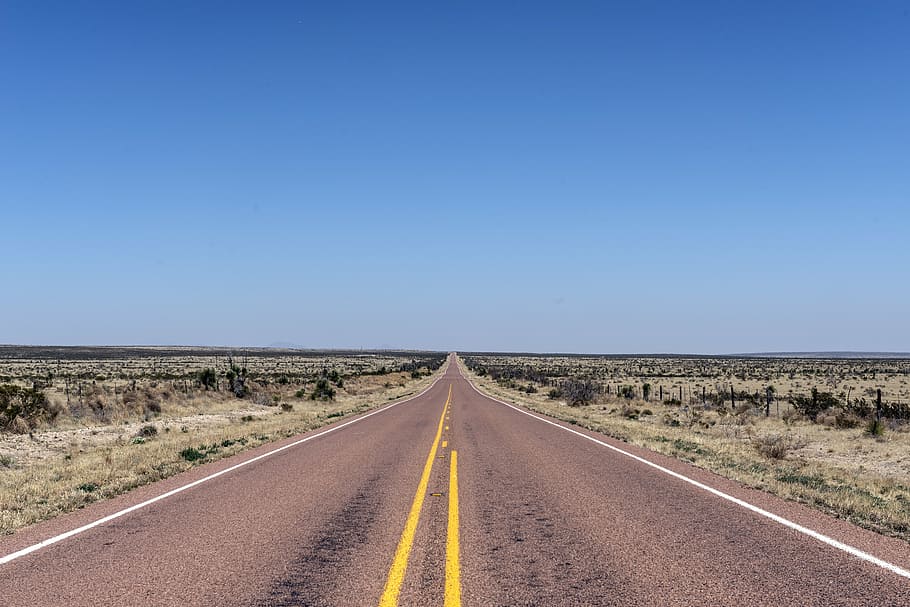 panoramic, road, daytime, distance, landscape, horizon, straight, flat, perspective, highway