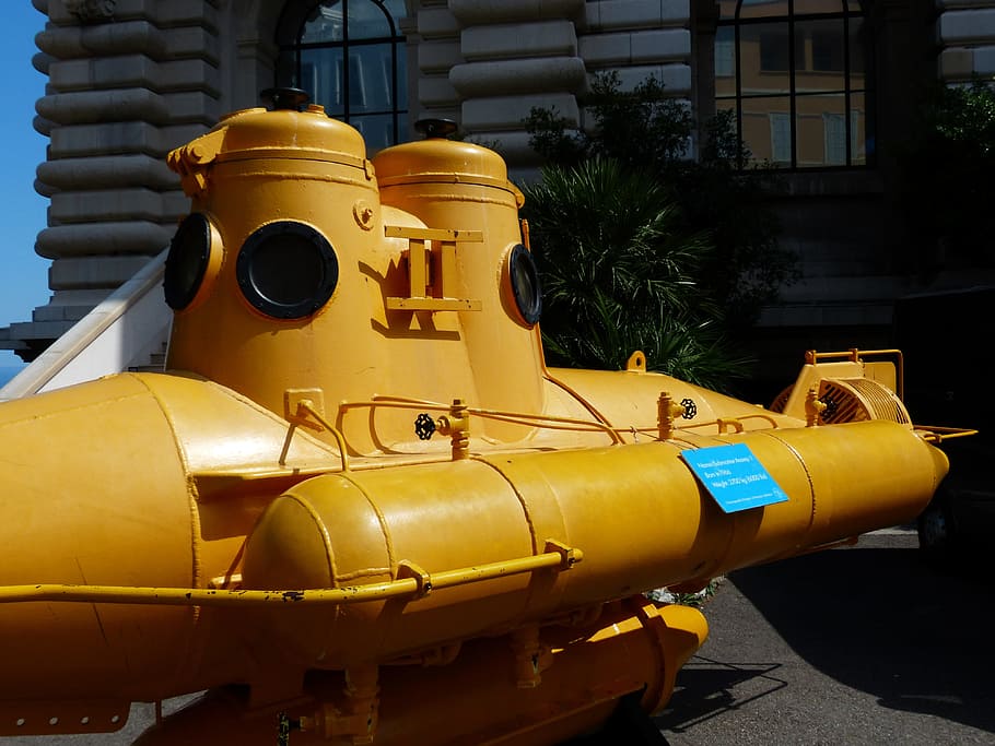 U Boat, Submarino, Barco de mergulho, Amarelo, bota, mergulho, aparecer, transporte, indústria, objetos / equipamento