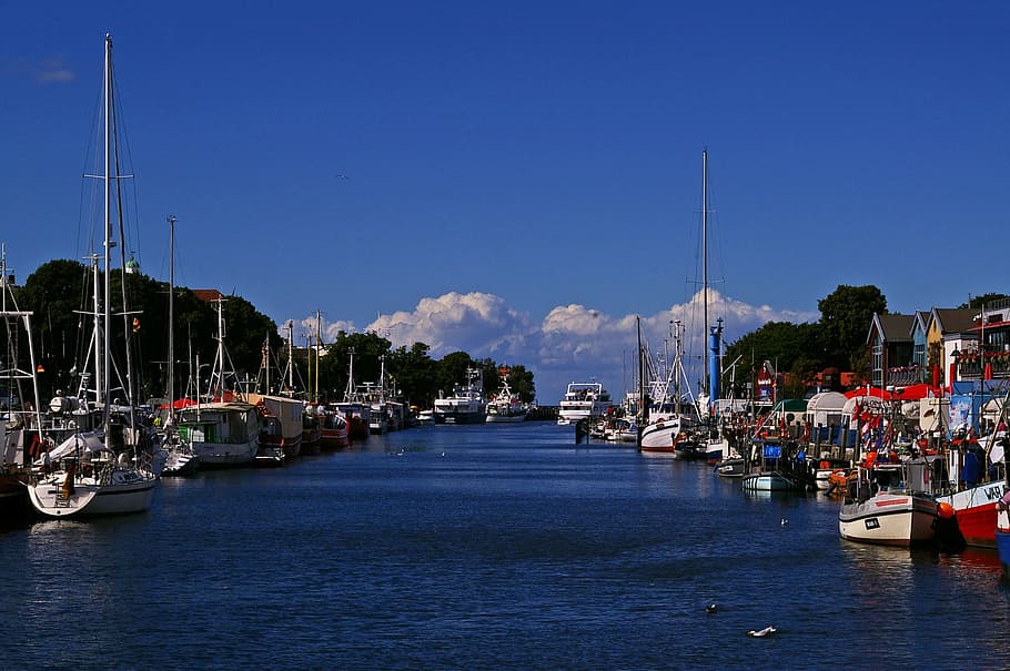 warnemünde, puerto, barco, mar báltico, agua, turismo, bota, bote de pesca, antiguo poder, rostock