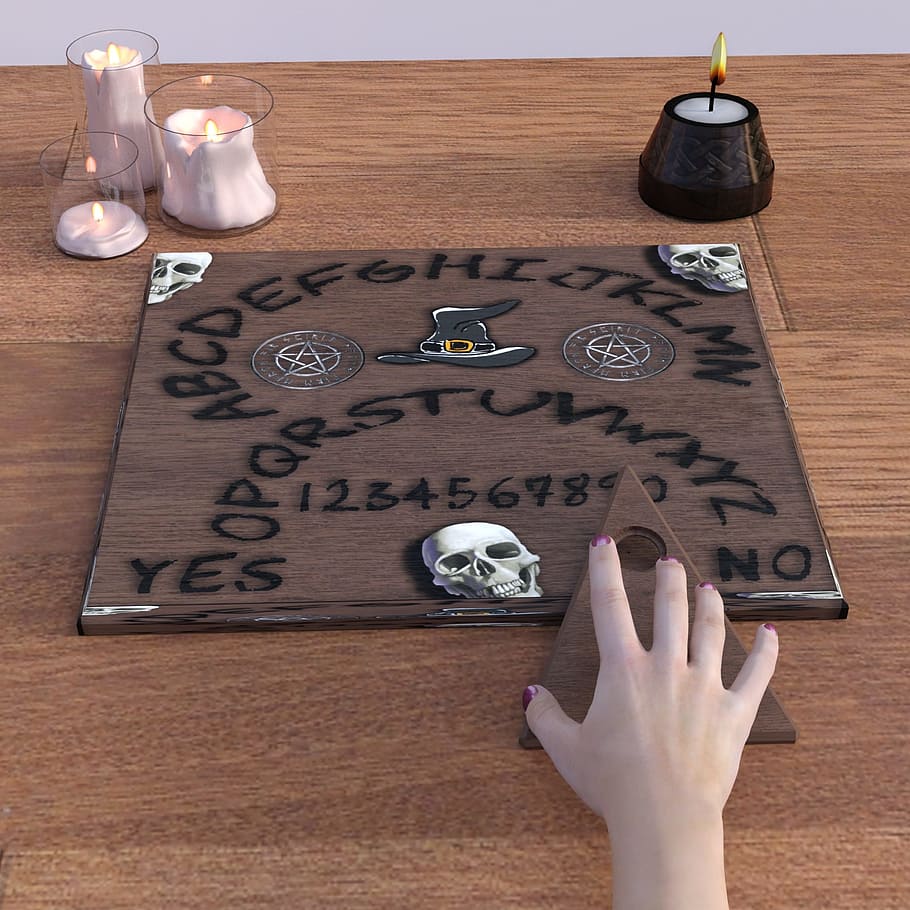 ouija board, brown, table, witch board, occultism, necromancy, ghosts, survey, beyond, contact
