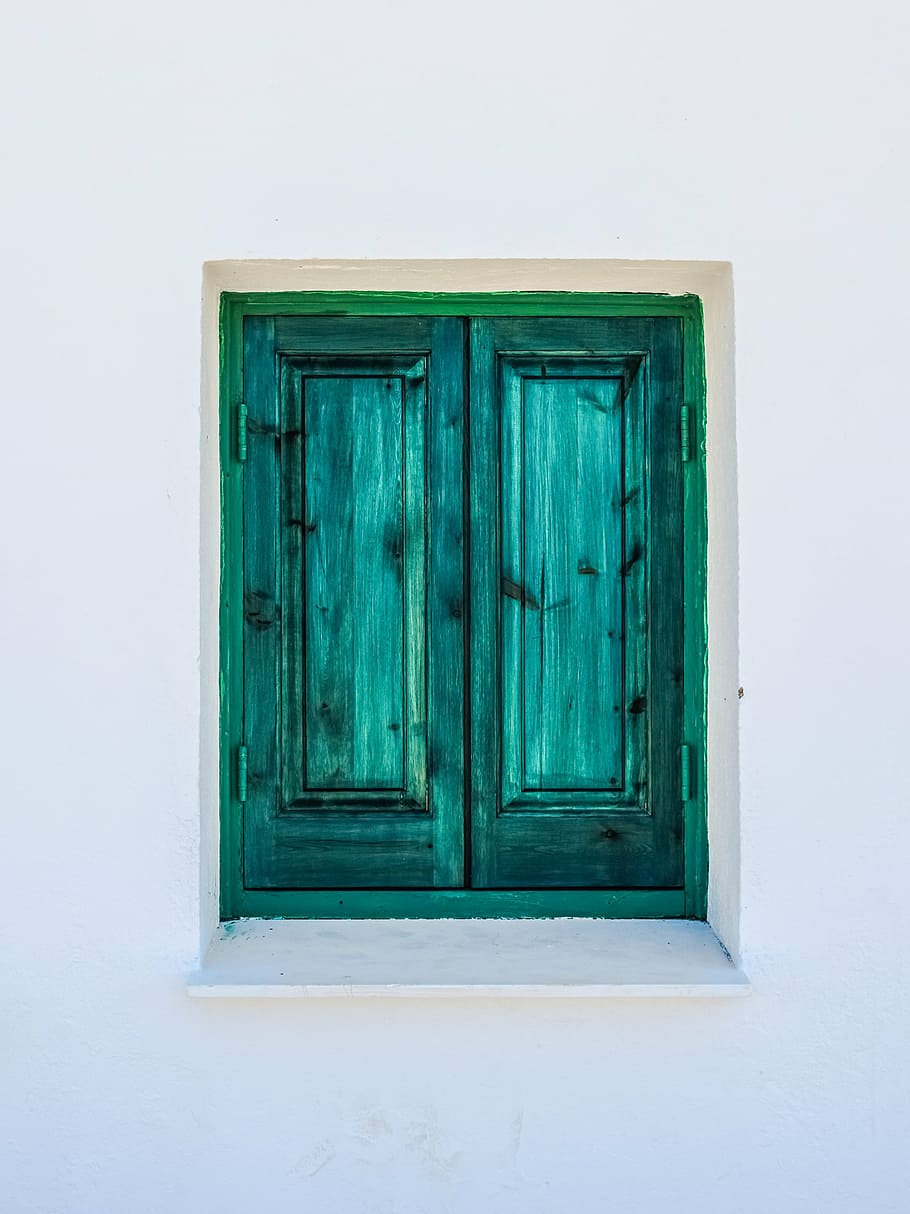green wooden window, window, wooden, green, wall, white, architecture, traditional, cyprus, door