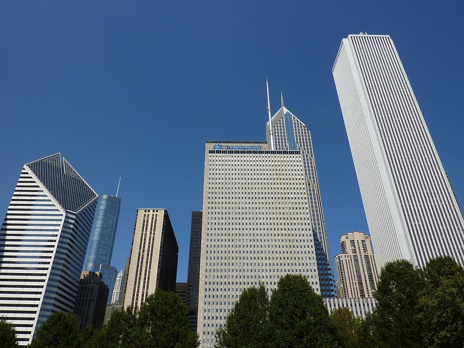Chicago, Skyscrapers, Usa, United States, skyscraper, modern, sky, office building exterior, city, urban skyline
