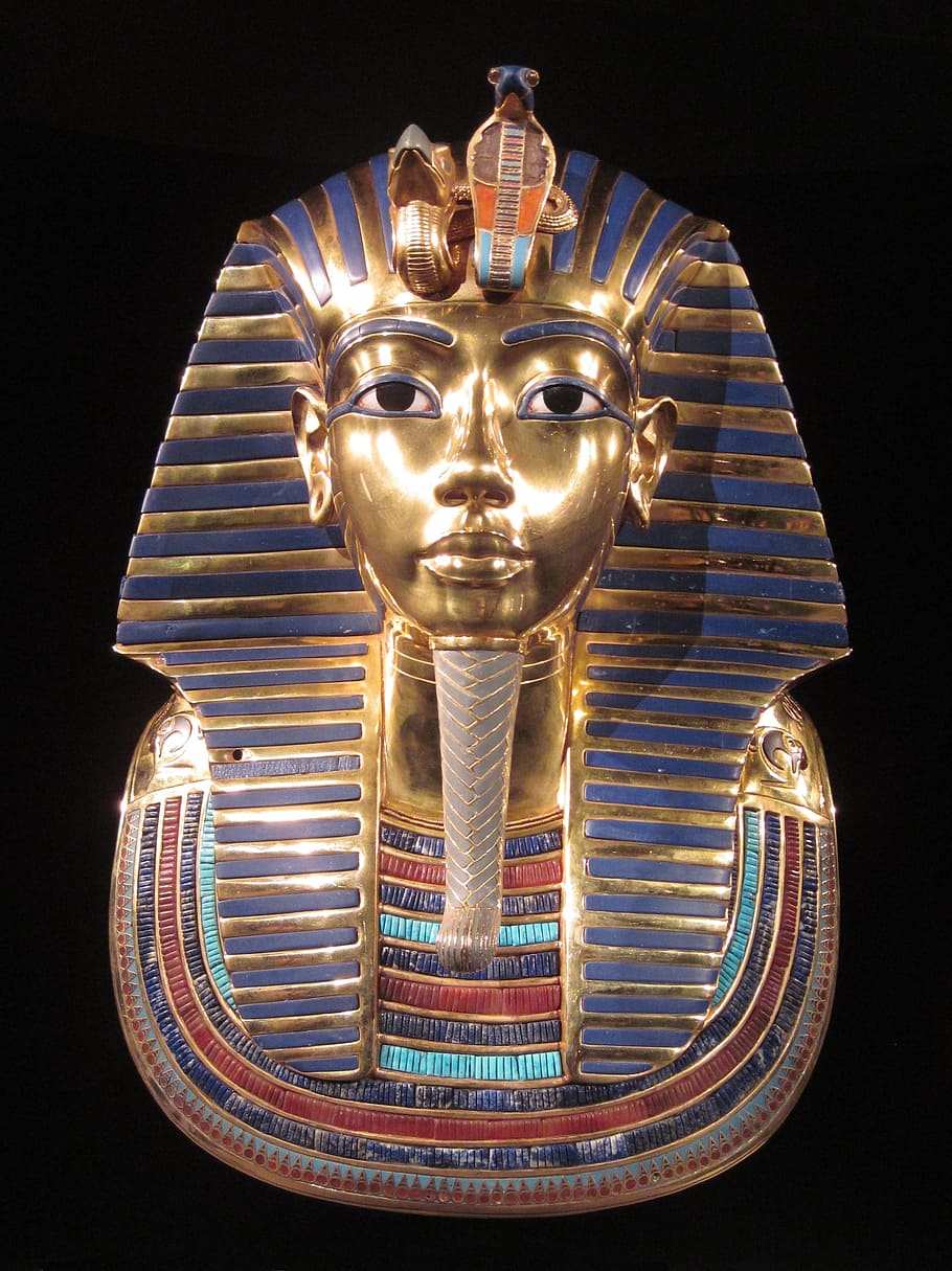 busto de cabeza de tutankamón, tutankamón, faraón, máscara de oro, rey, egipcio, rey tut, antiguo, tumbas, carneros