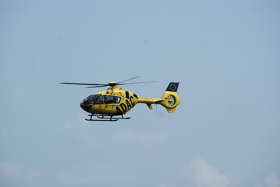 Helicopter, Help, Accident, rescue helicopter, ambulance helicopter, fly, doctor on call, air rescue, yellow angel, first aid