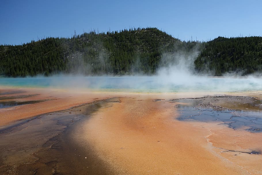 yellowstone, national, park, grand prismatic spring, usa, steam, geyser, geology, hot spring, power in nature