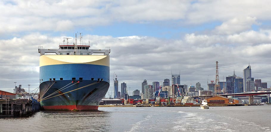 Adria, Ace, Car, carrier, Port, Melbourne, cargo, boat, dock, daytime