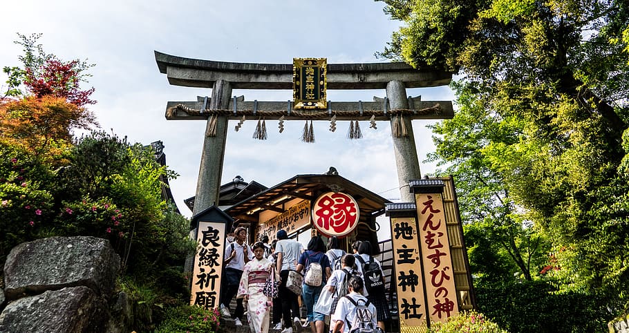 people, walking, temple, Kyoto, Japan, Kiyomizu Temple, Asia, kyoto, japan, japanese, landmark
